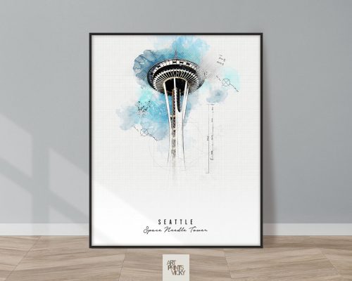 Space Needle Seattle Print Urban 1