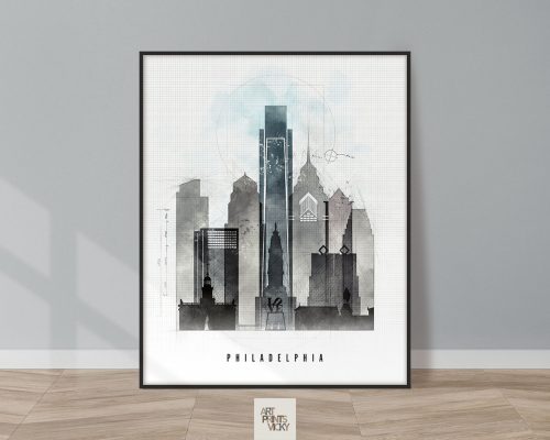 Philadelphia art print skyline urban