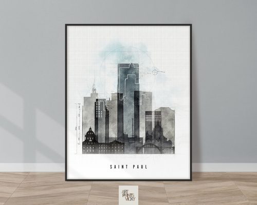 Saint Paul Skyline Print Urban 1