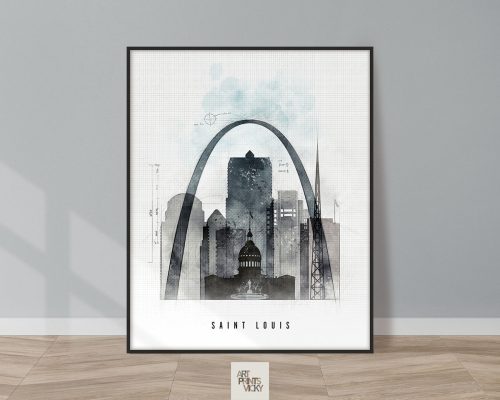 Saint Louis skyline art print urban