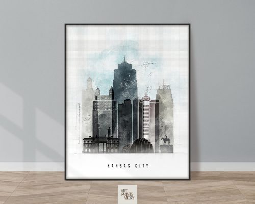 Kansas City skyline print urban