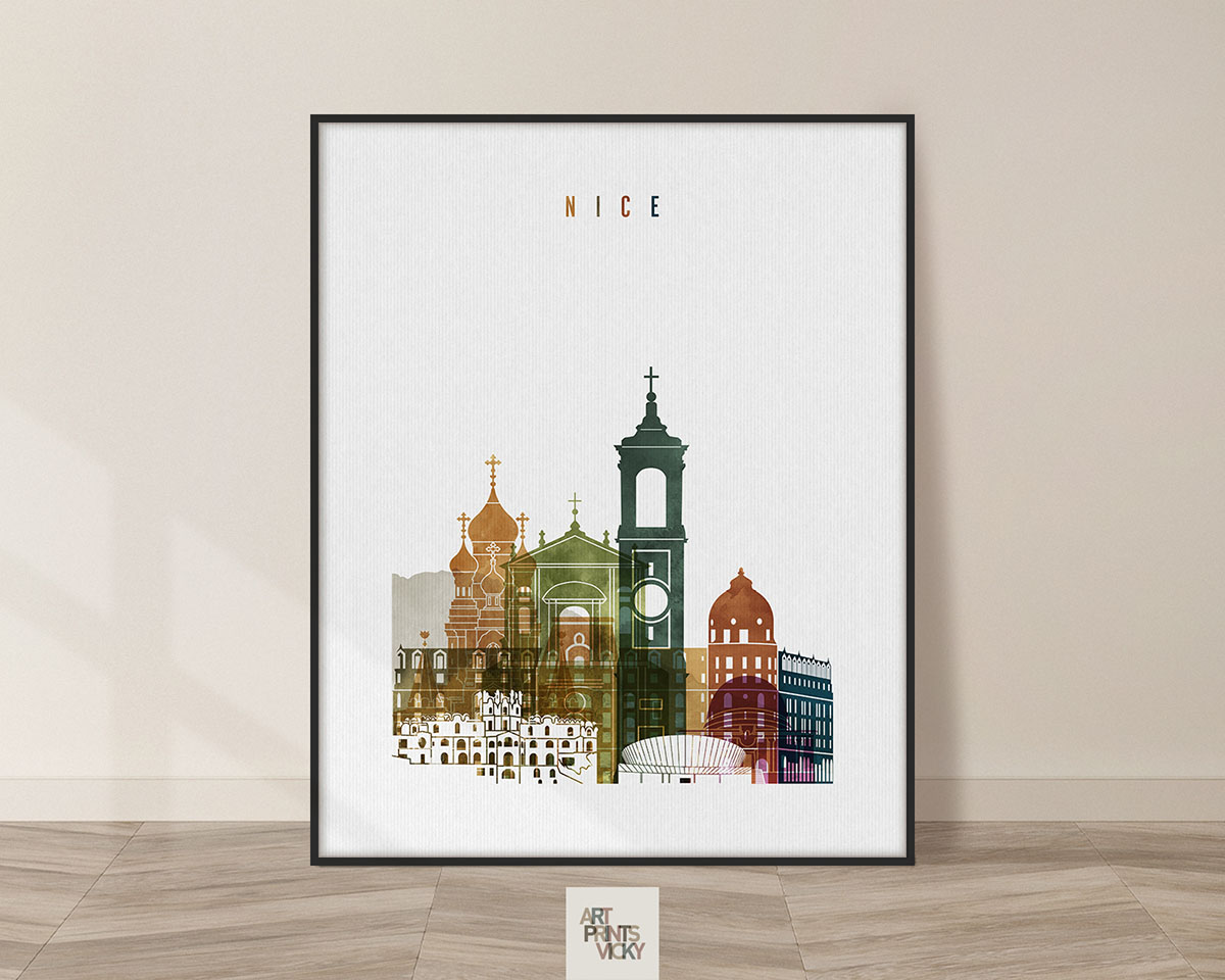 Nice France poster watercolor 3