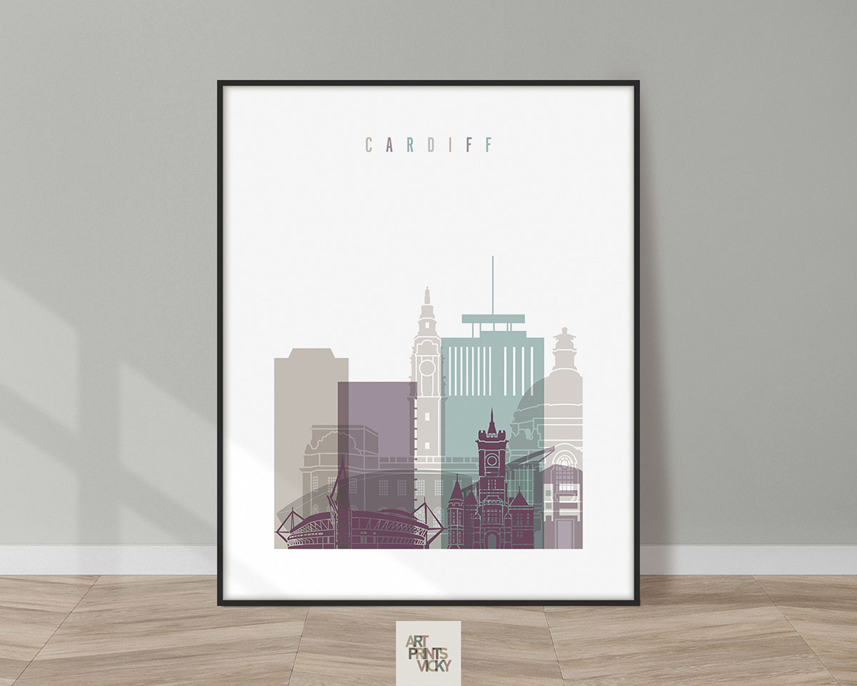 Cardiff city poster in pastel 2