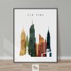 New York City skyline watercolor 3 print