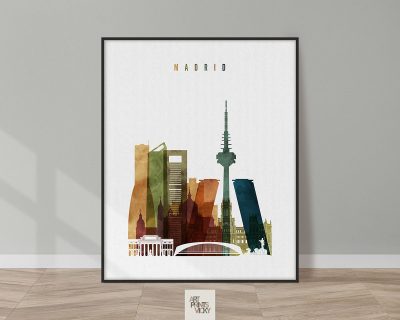 Madrid city poster watercolor 3