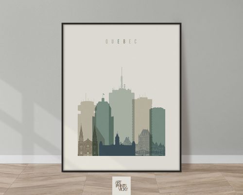 Quebec print skyline earth tones 1