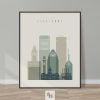 Baltimore print skyline earth tones 1