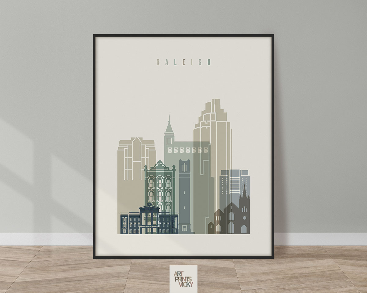 Raleigh print skyline earth tones 1