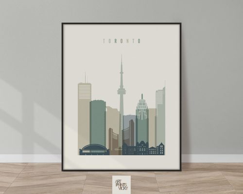 Toronto print skyline earth tones 1