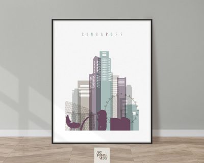 Singapore skyline poster pastel 2 photo