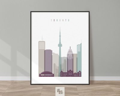 Toronto skyline poster pastel 2