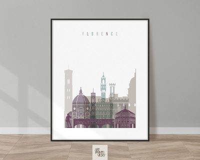 Florence Italy print skyline pastel 2