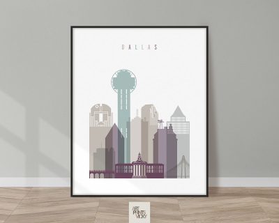 Dallas print skyline pastel 2