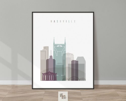 Nashville skyline print pastel 2