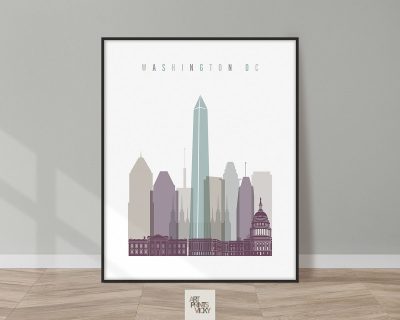Washington DC skyline print pastel 2
