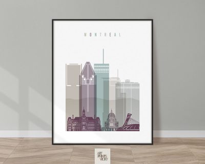 Montreal skyline poster pastel 2