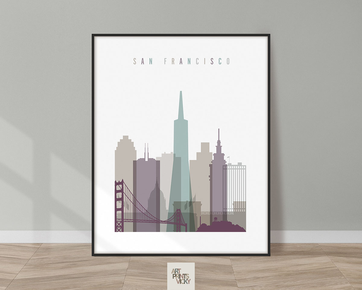 San Francisco print skyline pastel 2