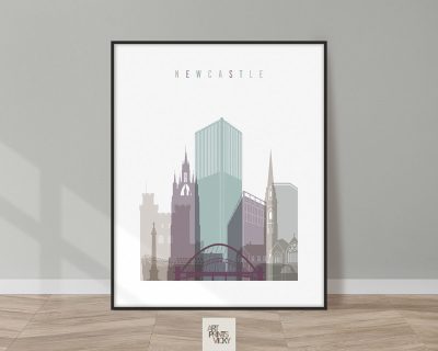 Newcastle print skyline pastel 2