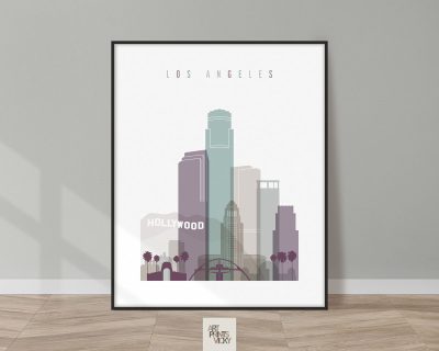 Los Angeles skyline print pastel 2