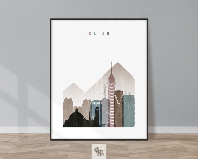 Cairo skyline poster distressed 1