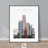 Los Angeles skyline poster distressed 1