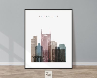 Nashville skyline poster distressed 1