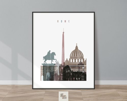 Rome skyline poster distressed 1