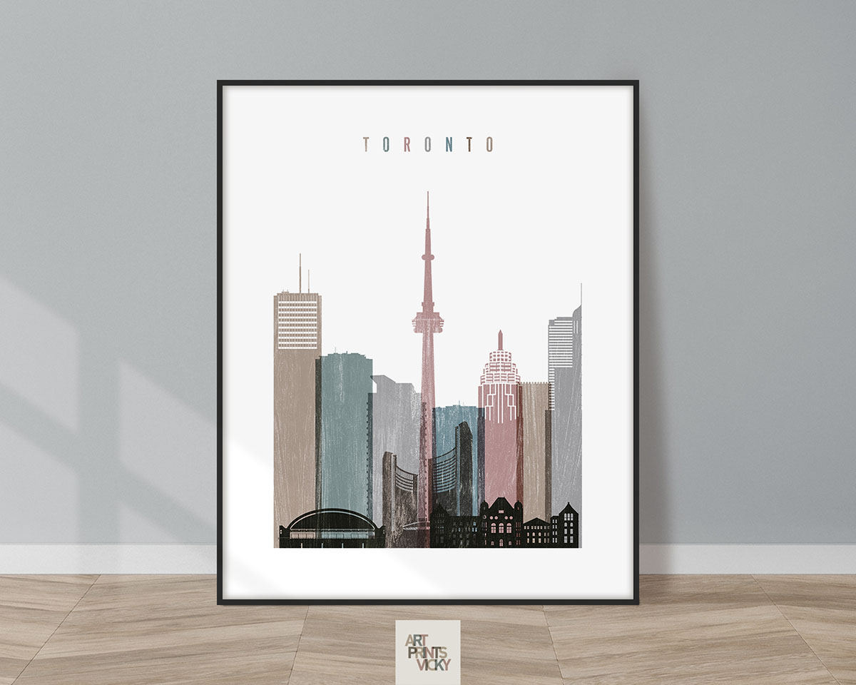 Toronto skyline poster distressed 1