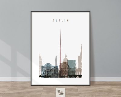 Dublin skyline poster distressed 1