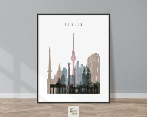 Berlin skyline poster distressed 1