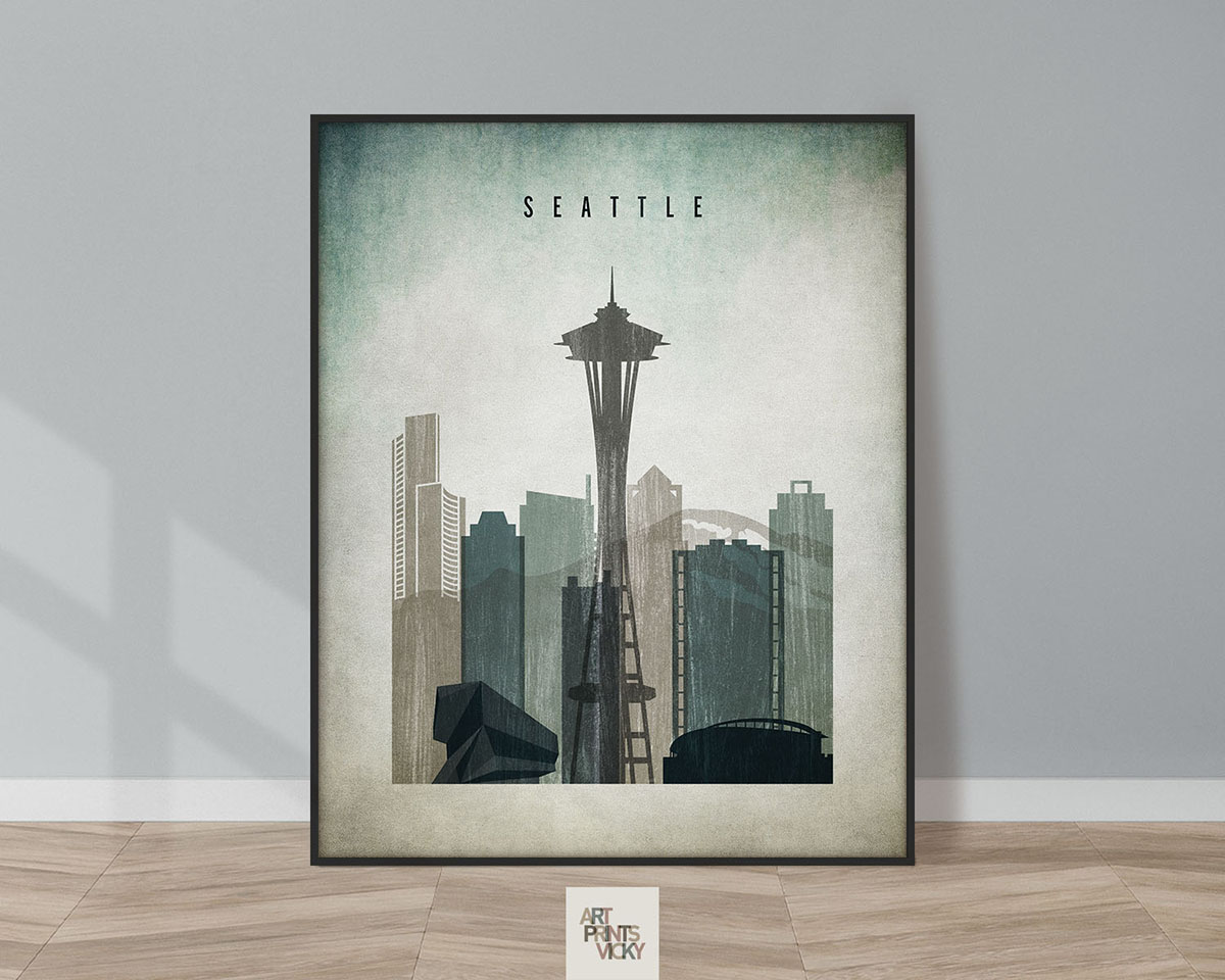Seattle poster distressed 3