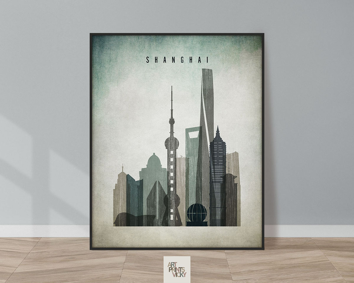 Shanghai poster distressed 3