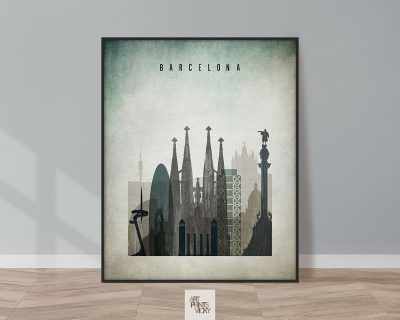 Barcelona poster distressed 3