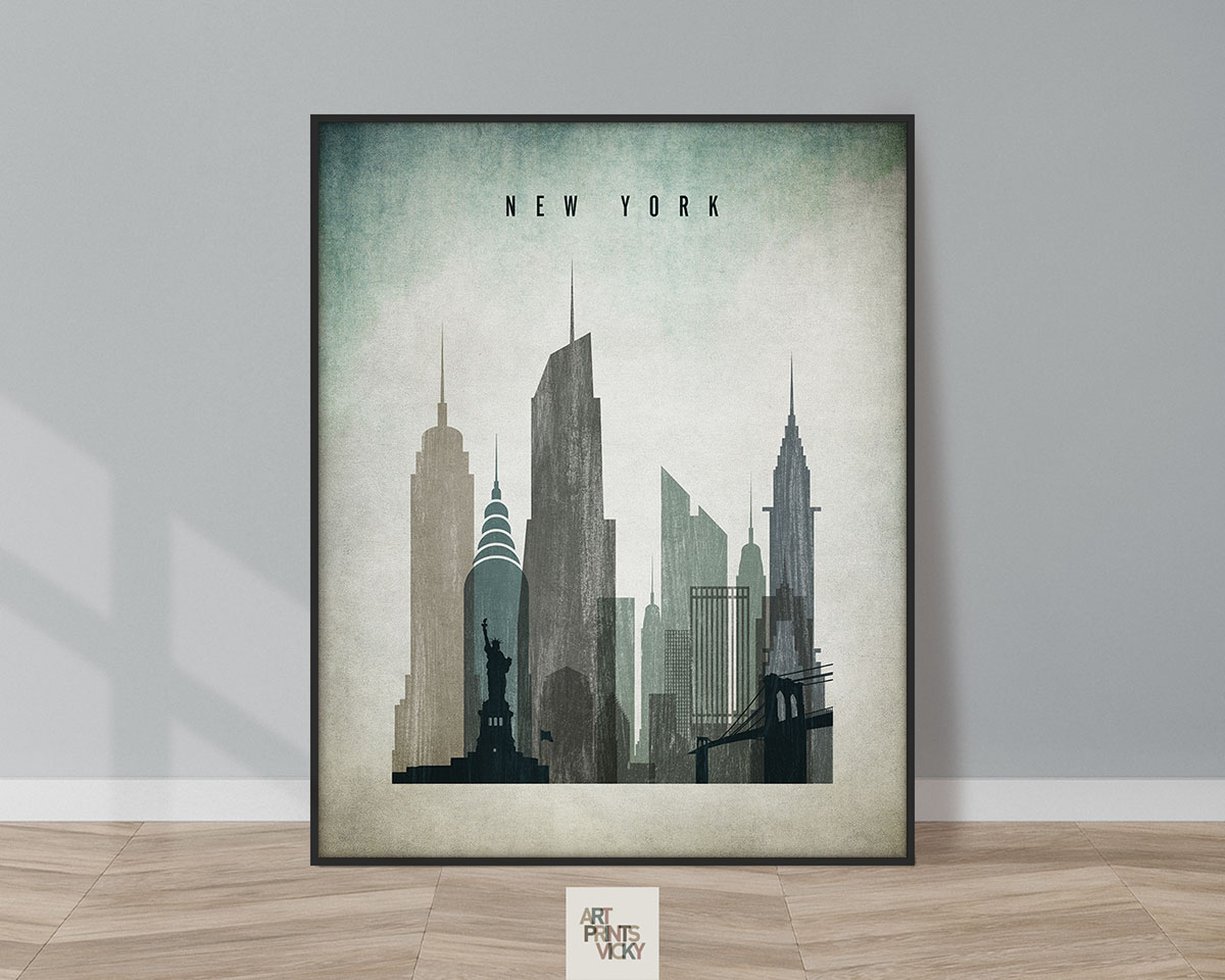 New York poster distressed 3