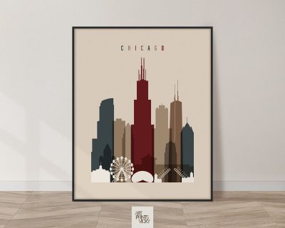 Chicago poster earth tones 2