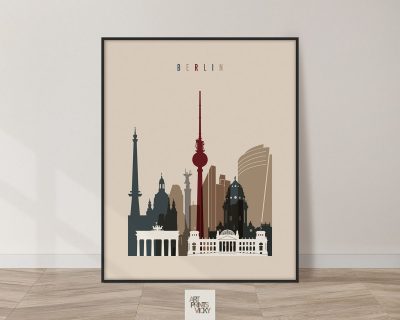Berlin art poster earth tones 2