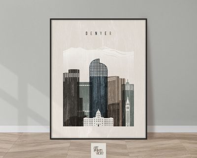Denver skyline print distressed 2