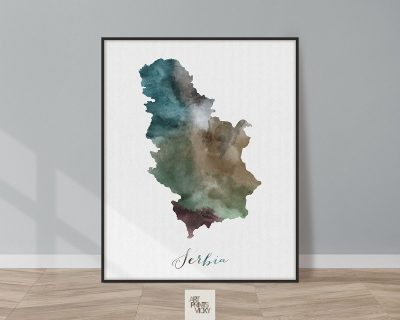 Serbia map print