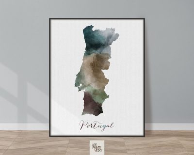Portugal map print