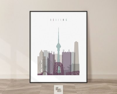 Beijing skyline poster pastel 2