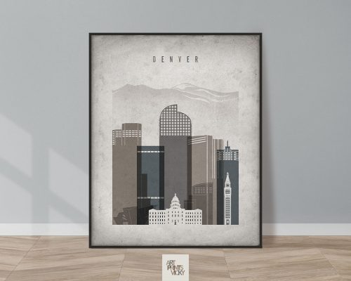 Denver skyline retro