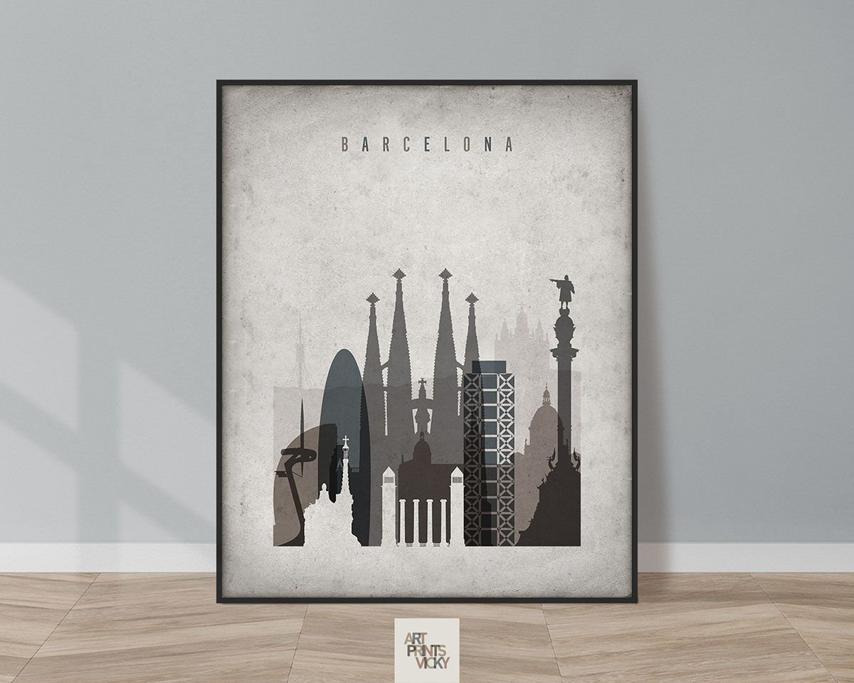 Barcelona poster retro