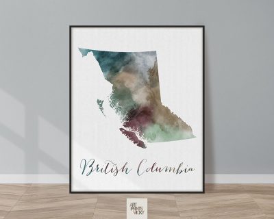 British Columbia map print