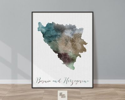 Bosnia and Herzegovina map print