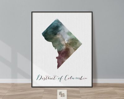 District of Columbia map print