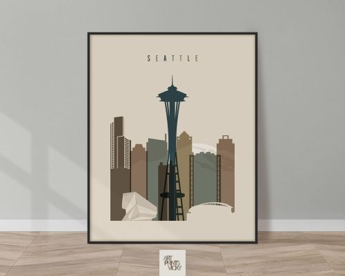 Seattle art print earth tones 3