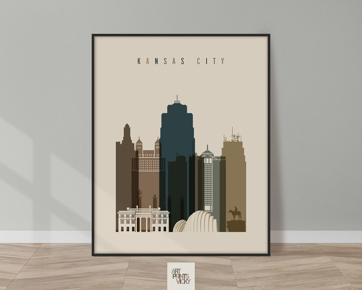 Kansas City art print earth tones 3