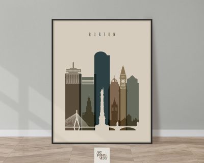 Boston art print earth tones 3