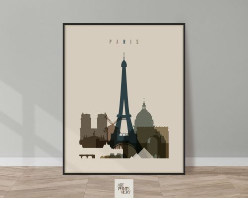 Paris art print earth tones 3