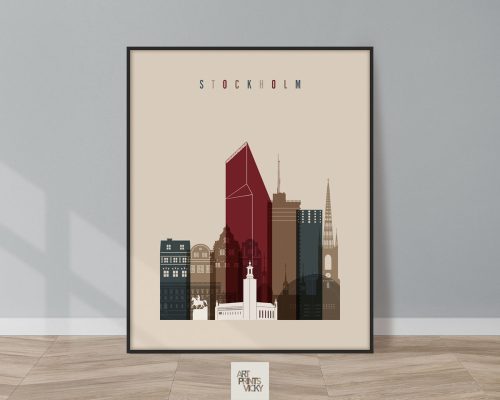 Stockholm poster earth tones 2